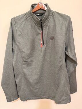The North Face Heather Gray Polyester Fleece Quarter-Zip Pullover Size XXL